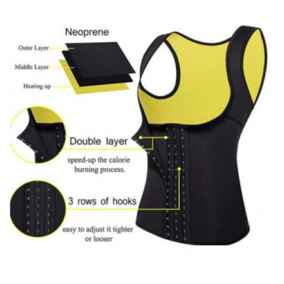 Bilayer Neoprene Design Shapers Slim Waist Trainer Corset Weight Loss Sweat Vest - Picture 1 of 16